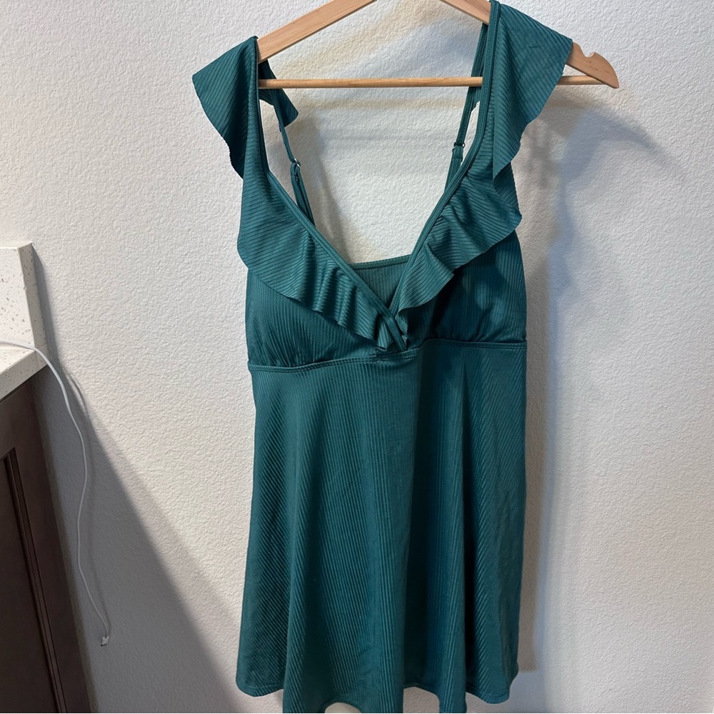 Teal Ruffle Swim Dress - Sz L